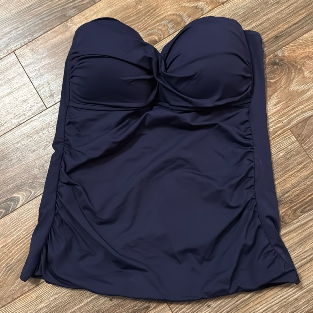 Anne Cole navy Tankini Top in size XL